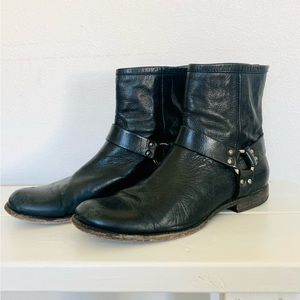 Men’s Vintage FRYE Beatle Boots Black Leather Moto Biker Ankle Boots Size 13